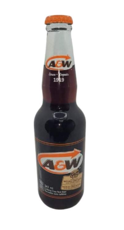 A&W Root Beer Glass Bottle